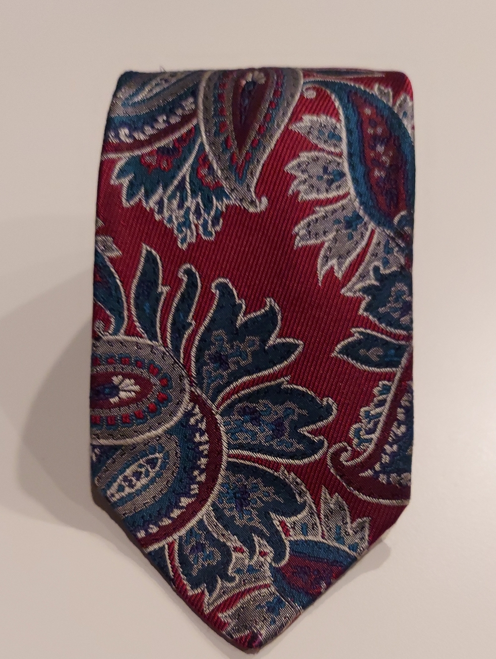 Vintage Club Room Burgundy Paisley Silk Tie